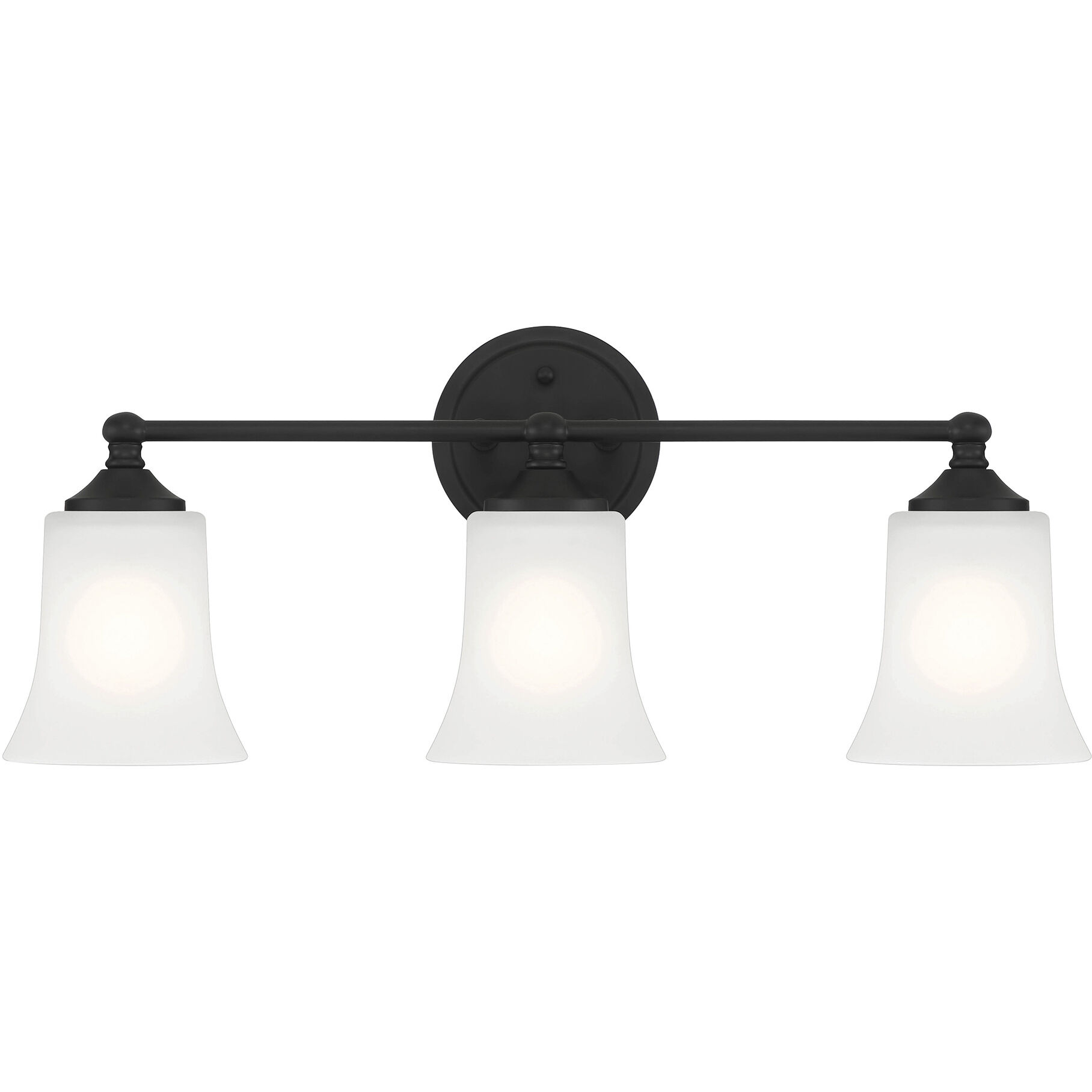 Bronson 3 Light 23 inch Matte Black Vanity Light Wall Light